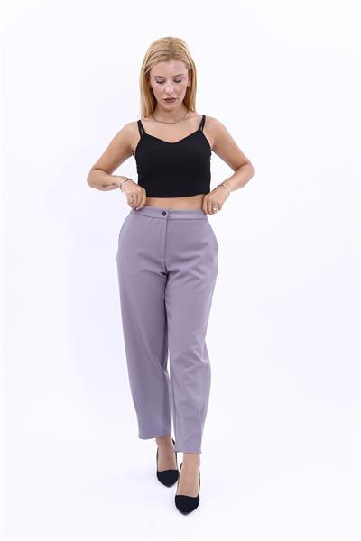 Paçası Pileli Pantolon-Antrasit