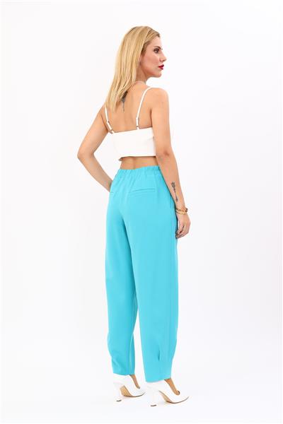 Paçası Pileli Pantolon-Turkuaz