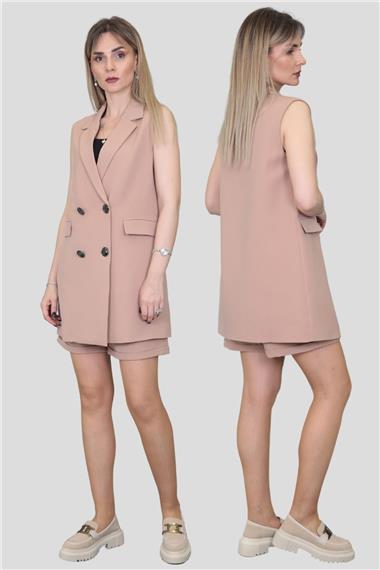 Safari Yelek & Safari Şort Takım-Taş