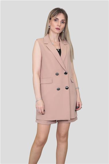 Safari Yelek & Safari Şort Takım-Taş