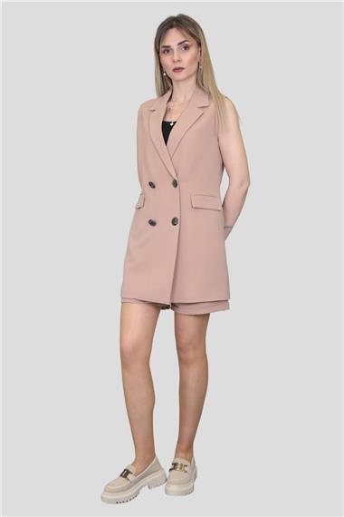 Safari Yelek & Safari Şort Takım-Taş