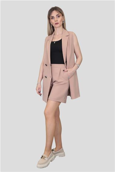 Safari Yelek & Safari Şort Takım-Taş