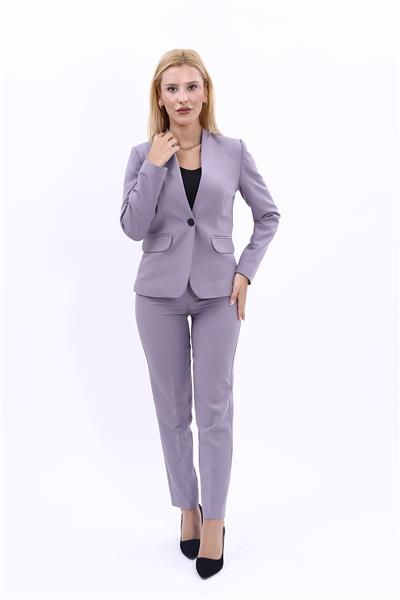 Tek Düğmeli Klasik Ceket & Dar Paça Pantolon-Antrasit