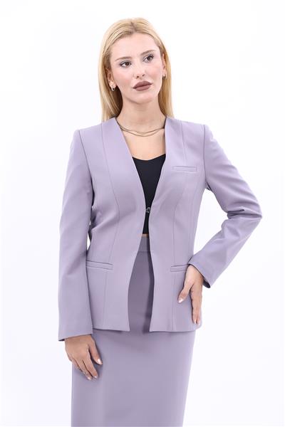 V Yaka Boydan Kuplu Kılasik Ceket-Antrasit
