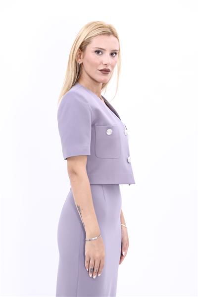 V Yaka  Kısa Ceket-Antrasit