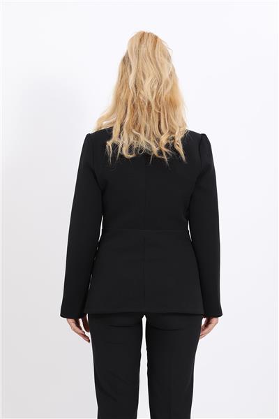 Yakalı Model Kadın Ceket -Siyah