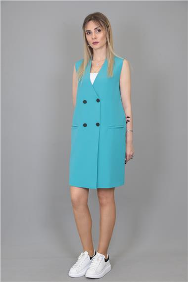 Yelek Elbise-Turkuaz
