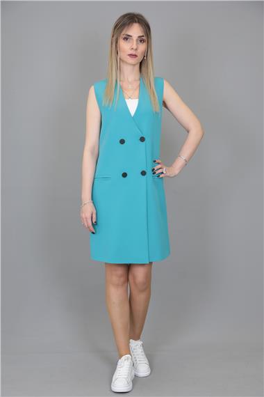 Yelek Elbise-Turkuaz