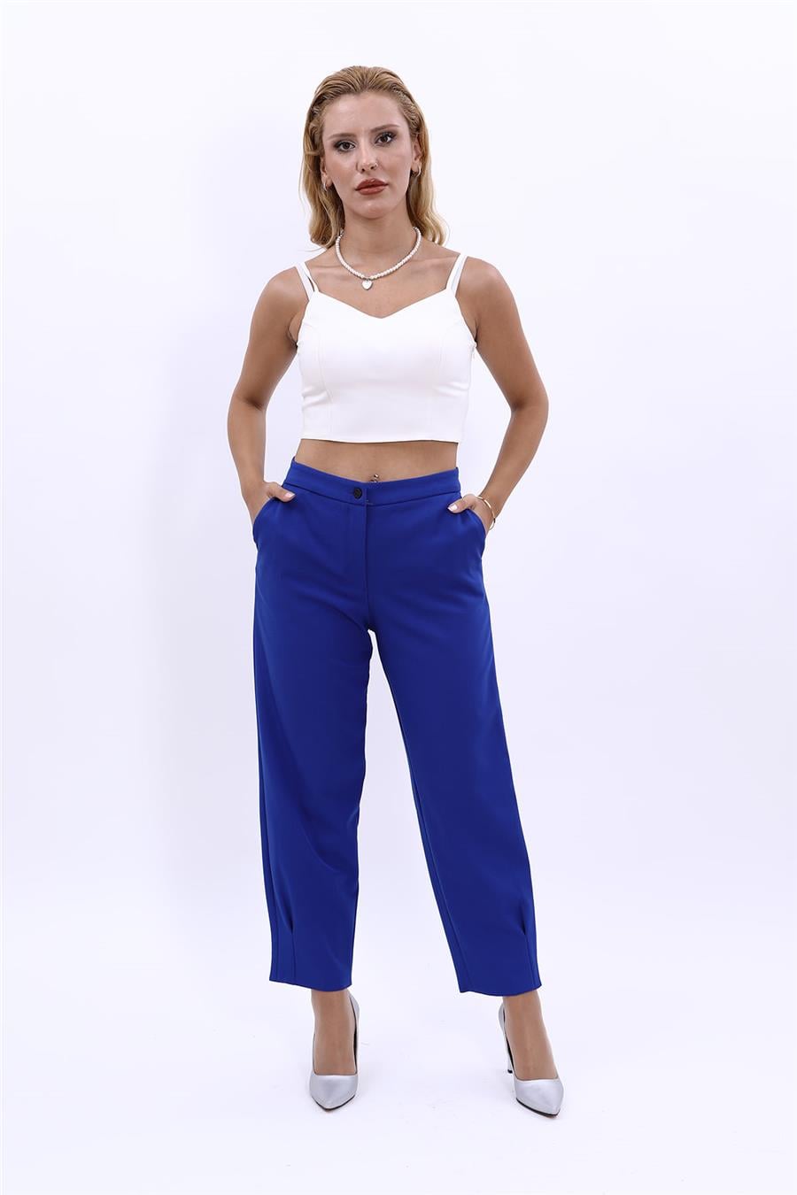 Arkası Lastikli Cepli Spor Kadın Pantolon-Saks Önder Özsoy 5132100 Dar Paça Pantolon