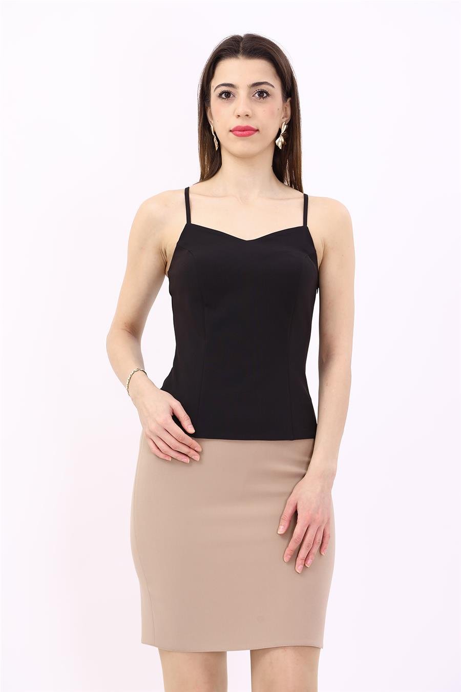 Askılı Grop-Siyah Önder Özsoy 3510100 Askılı Crop