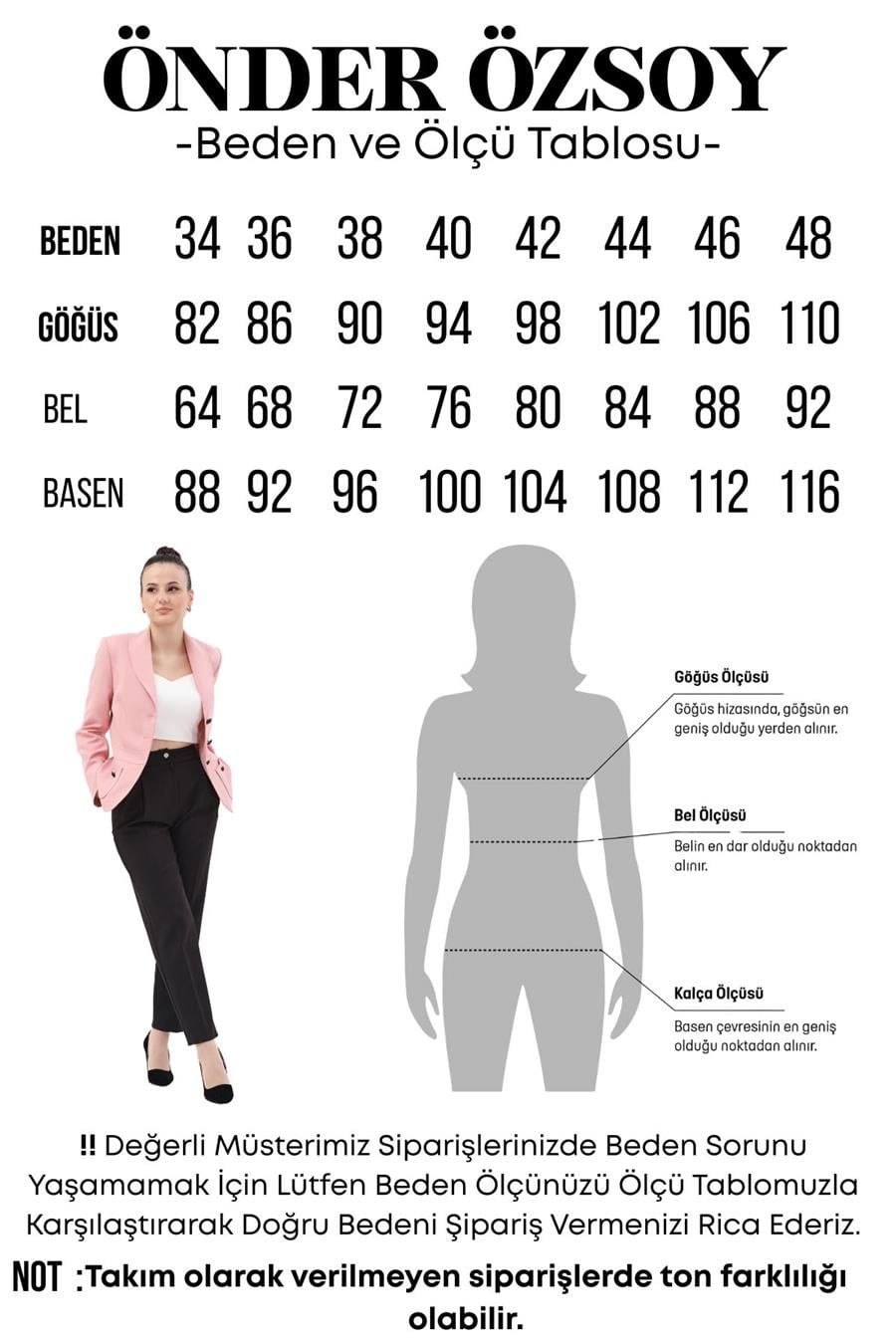 Beli Lastikli Rahat İspanyol Paça Kadın Pantolon-Lila Önder Özsoy 5103100 İspanyol Paça Pantolon