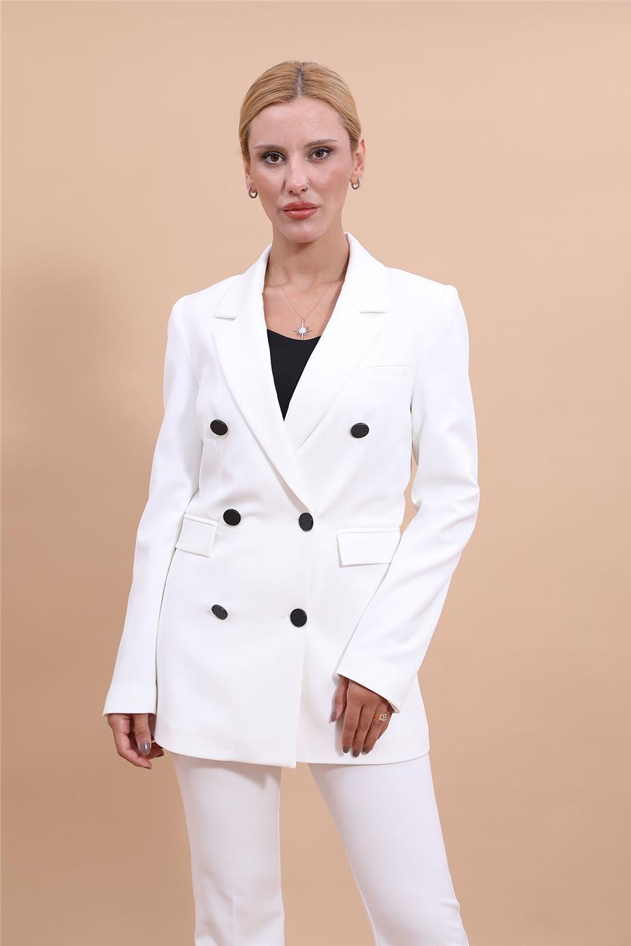 Blazer Ceket-Beyaz Önder Özsoy 2134100 Orta Boy Ceket