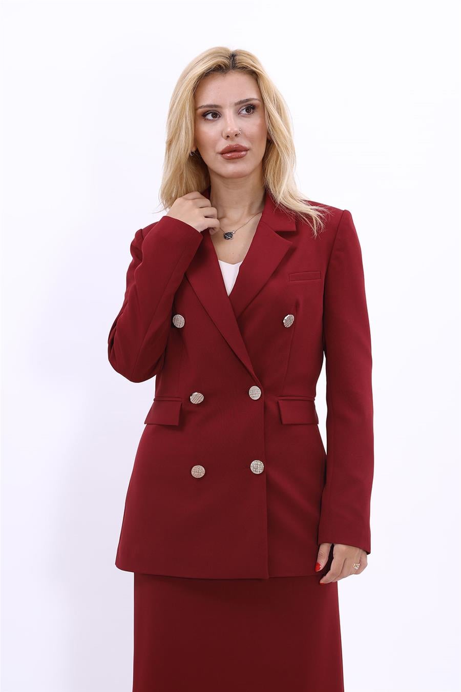 Blazer Ceket-Bordo Önder Özsoy 2134100 Orta Boy Ceket