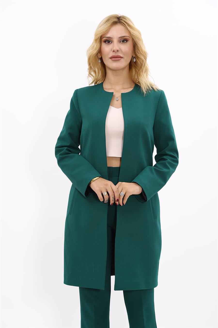 Düz Ceket-Zümrüt Önder Özsoy 2105100 Uzun Ceket