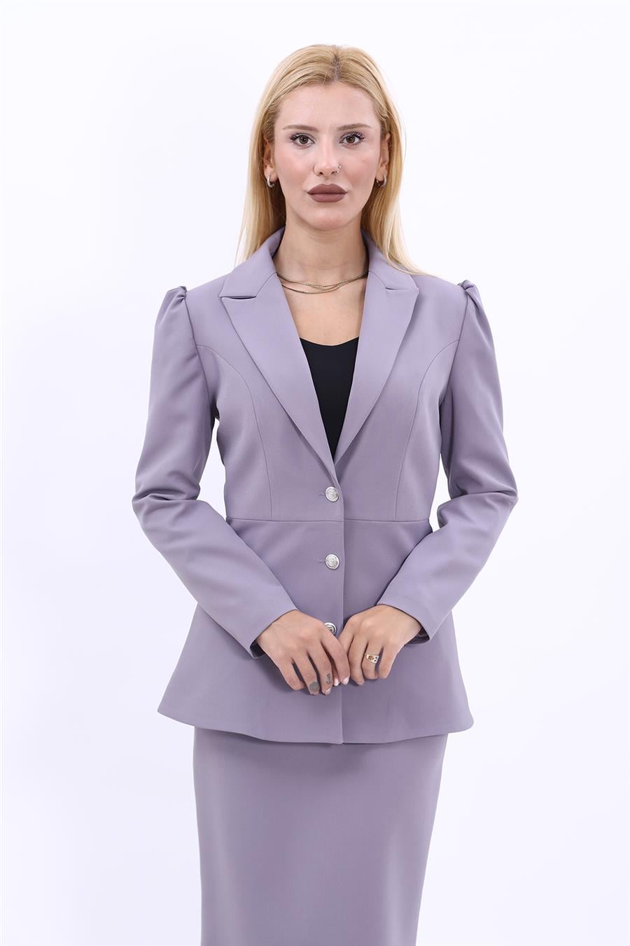 Erkek Yaka Kolu Büzgülü Ceket-Antrasit Önder Özsoy 1063100 Midi Boy Drape Kol Ceket