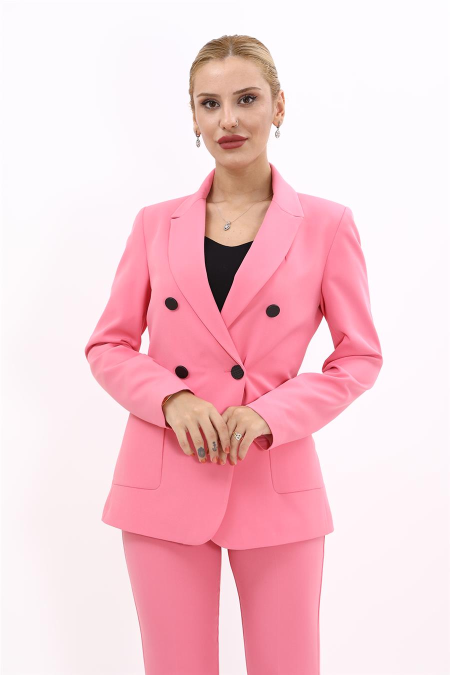 Erkek Yaka Torba Cepli Klasik Ceket-Pembe Önder Özsoy 1062100 Cep Torbalı Ceket