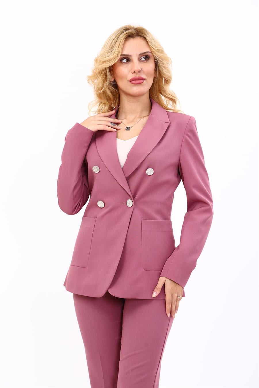 Erkek Yaka Torba Cepli Klasik Ceket-Rose Önder Özsoy 1062100 Cep Torbalı Ceket