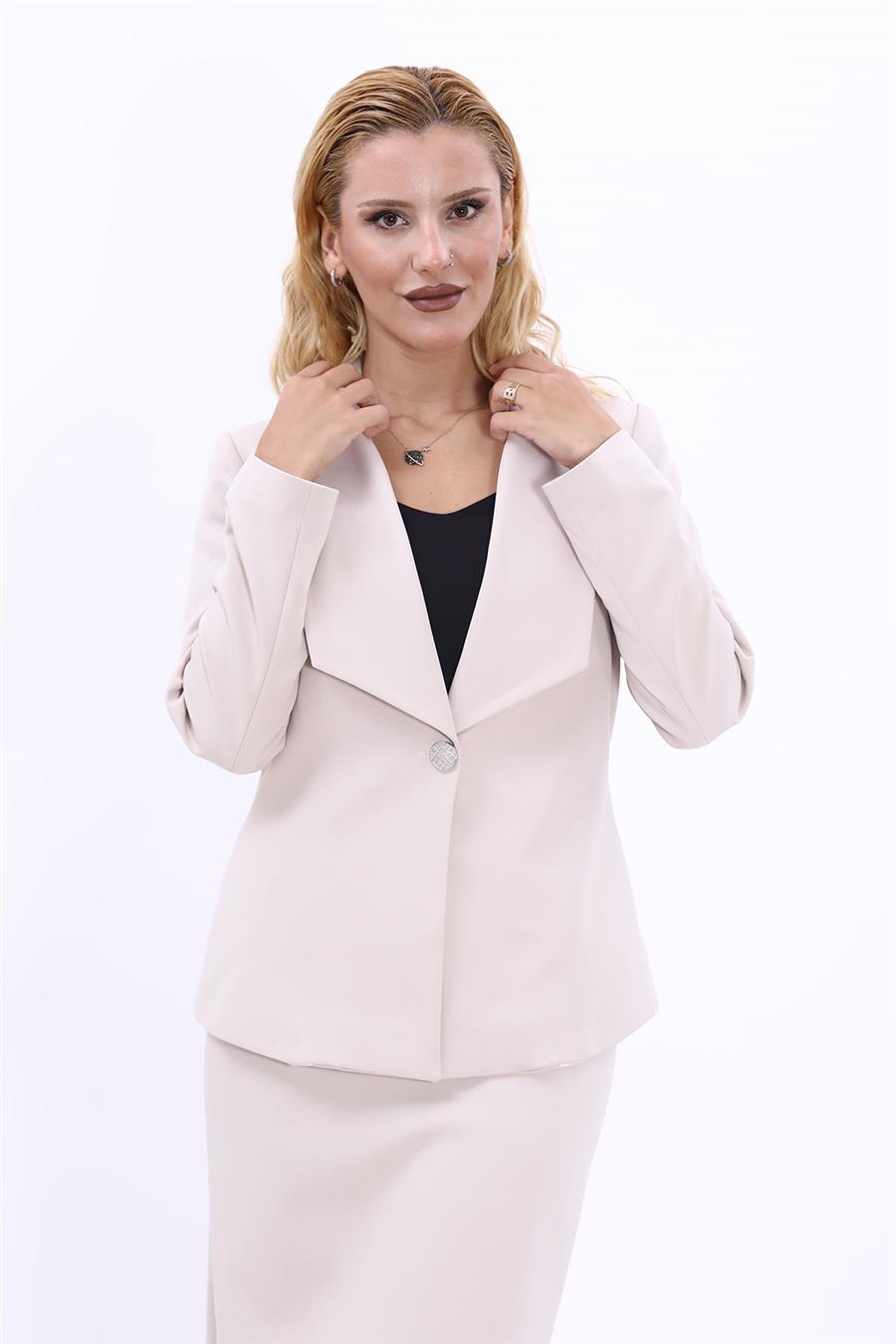 Midi Ceket-Bej Önder Özsoy 2129100 Ara Boy Ceket