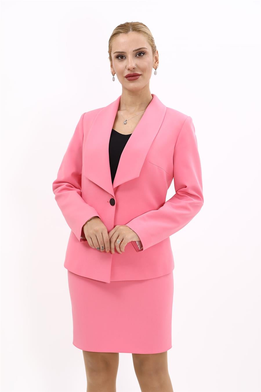 Midi Ceket-Pembe Önder Özsoy 2129100 Ara Boy Ceket