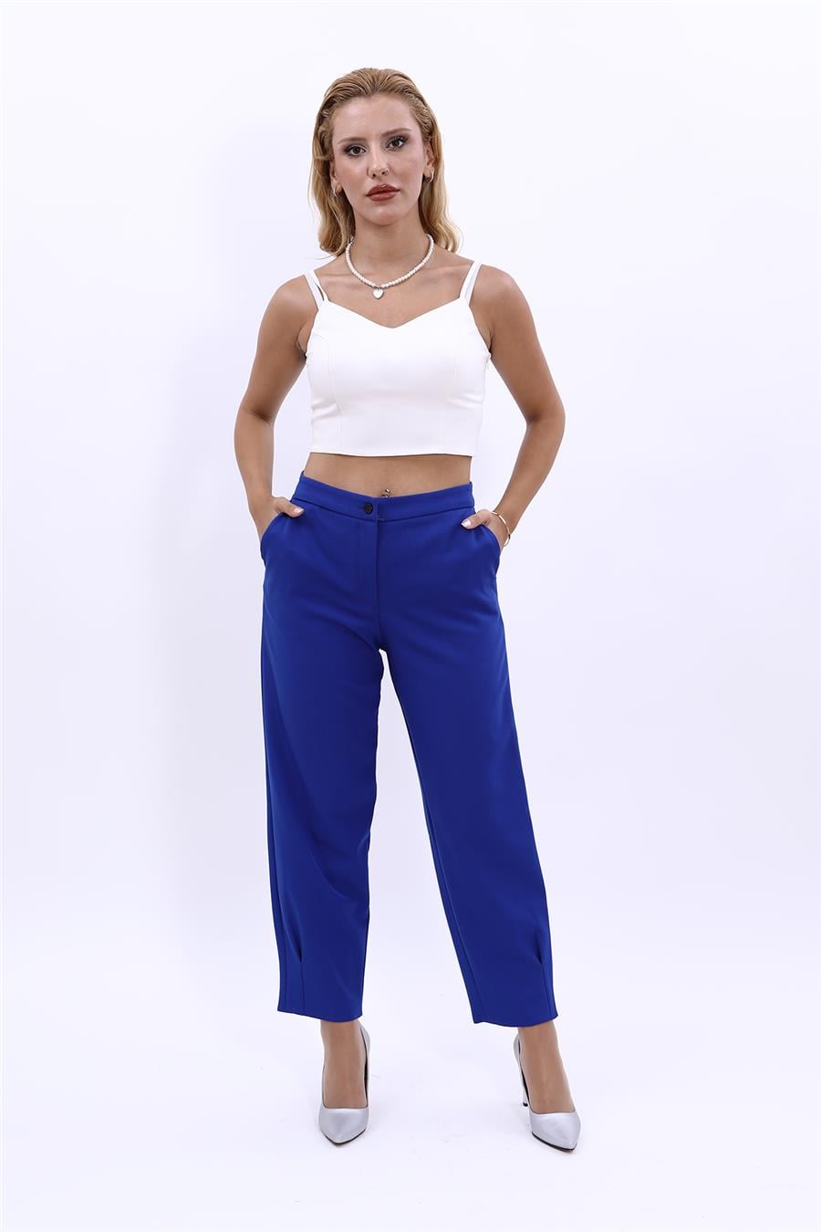Paçası Pileli Pantolon-Saks Önder Özsoy 5032100 Pileli Paça Pantolon