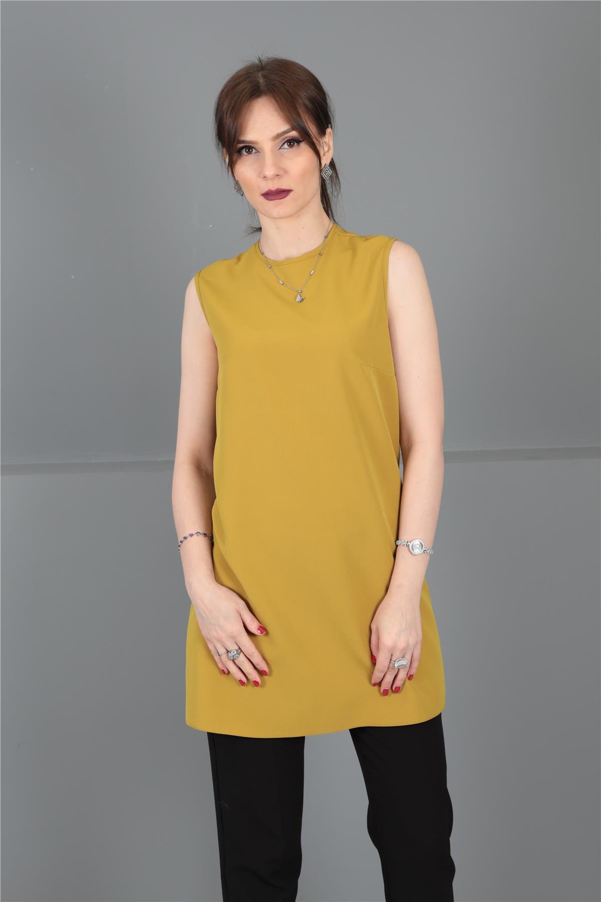 SIFIR KOL İÇLİK-Fıstık Yeşili Önder Özsoy 3001100 Tunik