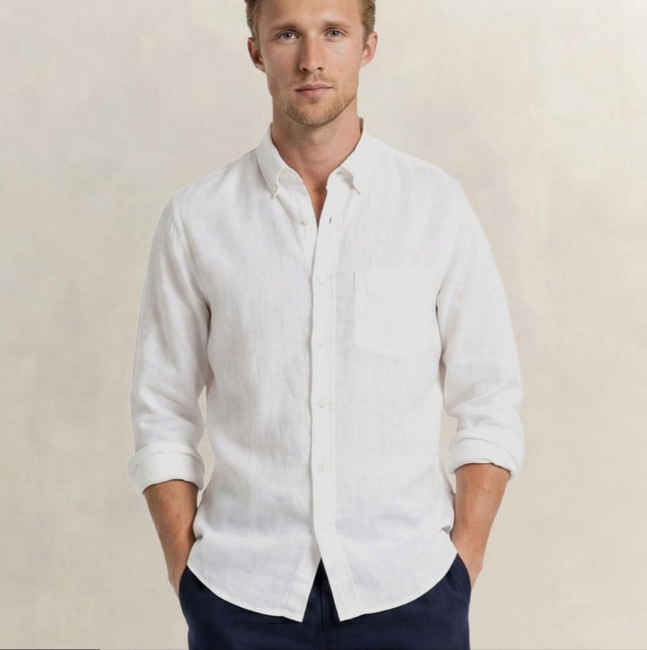 GANT Erkek Beyaz Regular Fit Gömlek