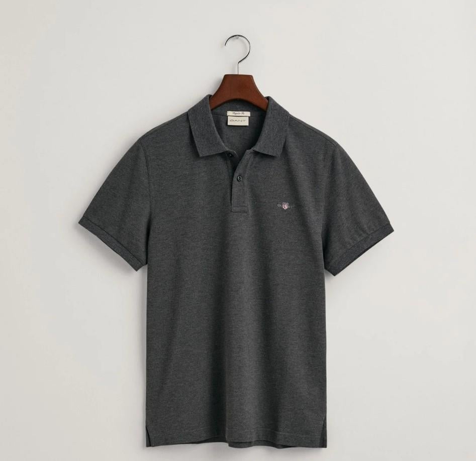 GANT Erkek Gri Regular Fit Logolu Polo