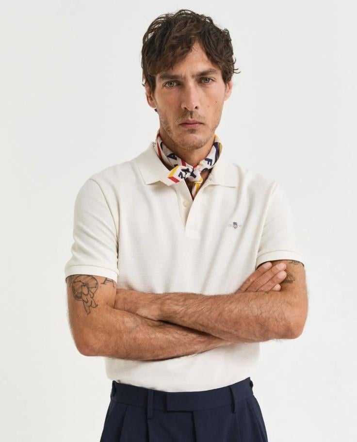 GANT Erkek Krem Regular Fit Polo