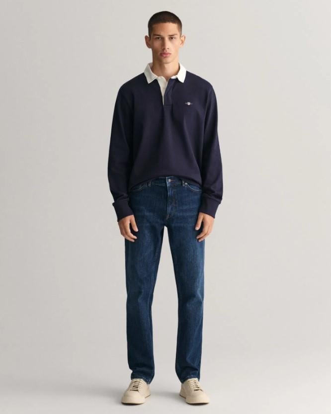 GANT Erkek Lacivert Regular Fit Jean Pantolon