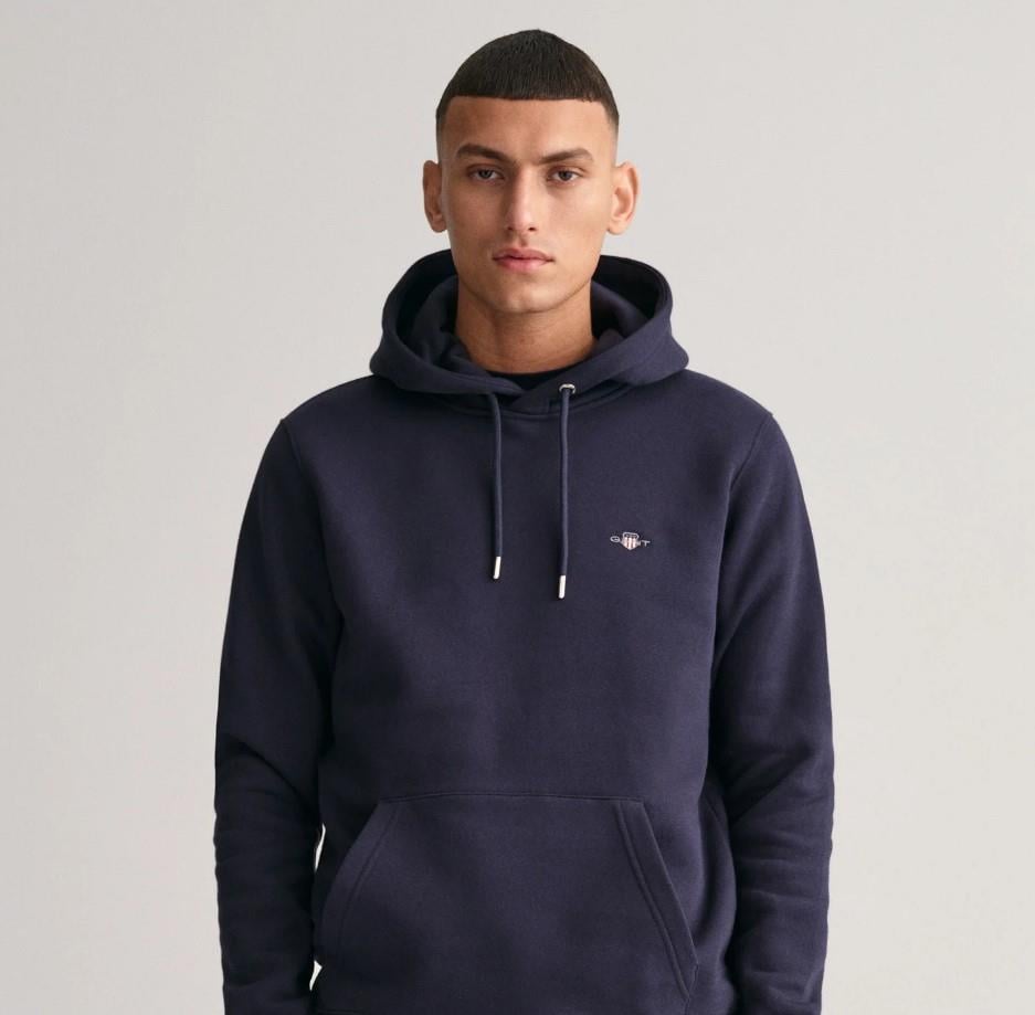 GANT Erkek Lacivert Regular Fit Kapüşonlu Sweatshirt