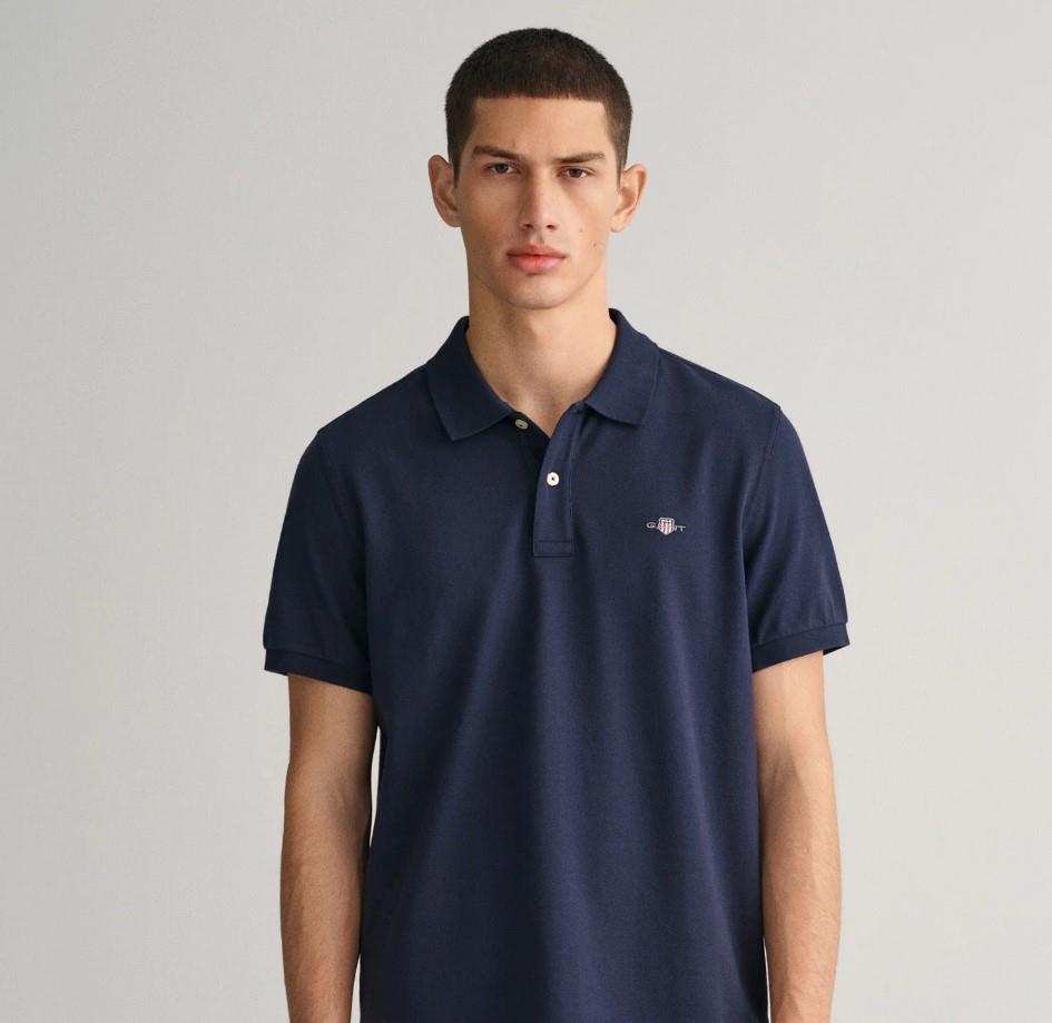 GANT Erkek Lacivert Regular Fit Logolu Polo