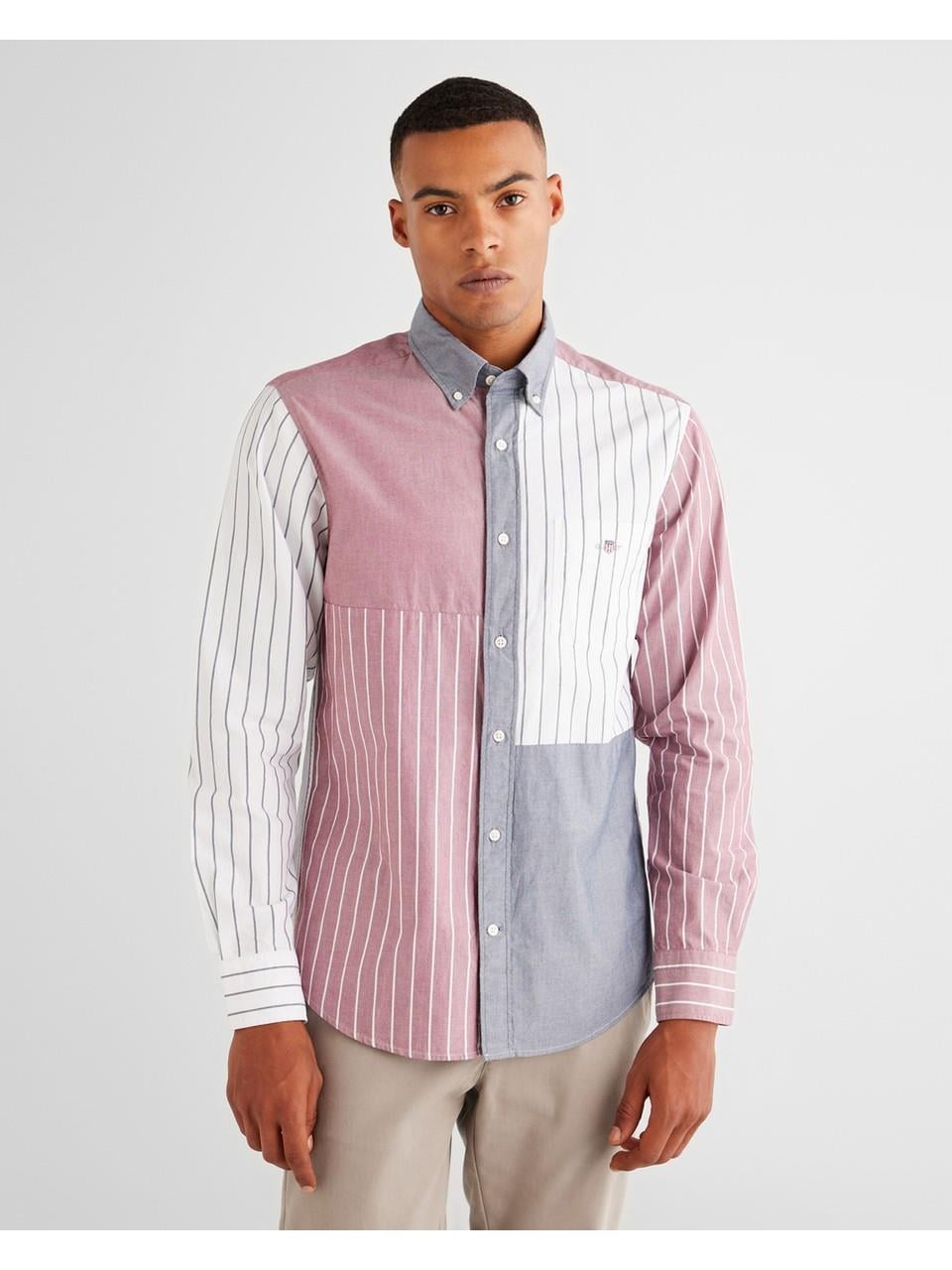 GANT Erkek Pembe Regular Fit Düğmeli Yaka Çizgili Gömlek