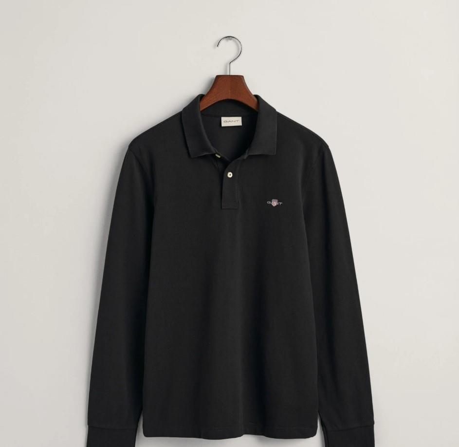 GANT Erkek Siyah Regular Fit Logolu Polo