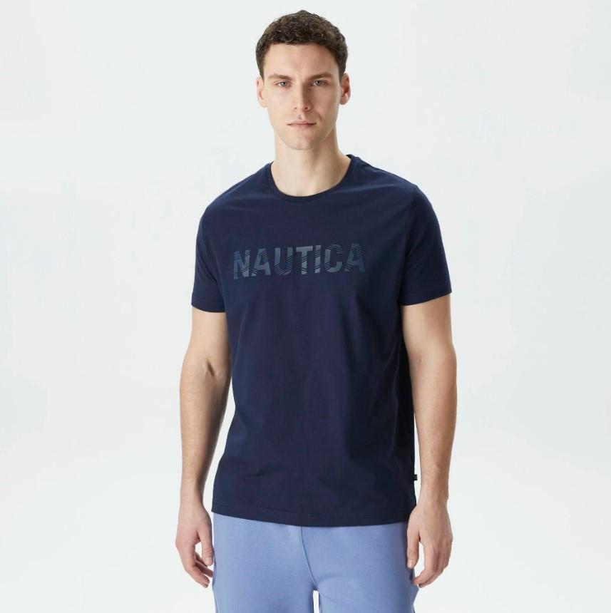 Nautica Erkek Lacivert Standart Fit T-Shirt
