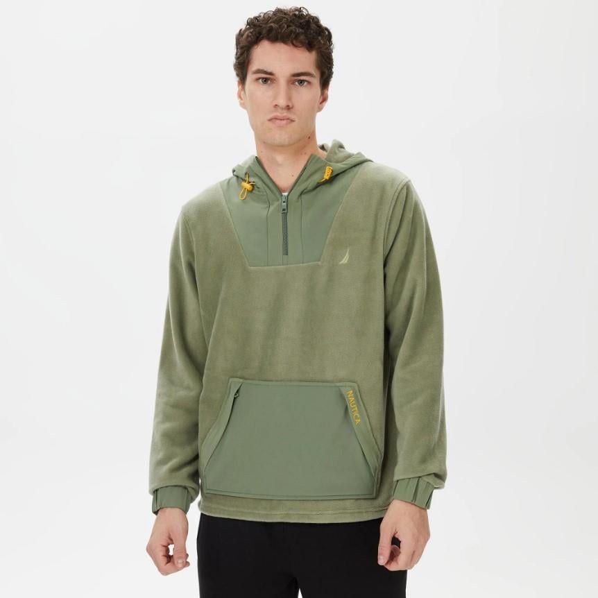Nautica Erkek Yeşil Standart Fit Kapüşonlu Sweatshirt