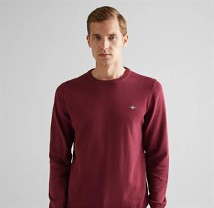 GANT Erkek Bordo Regular Fit Bisiklet Yaka Kazak