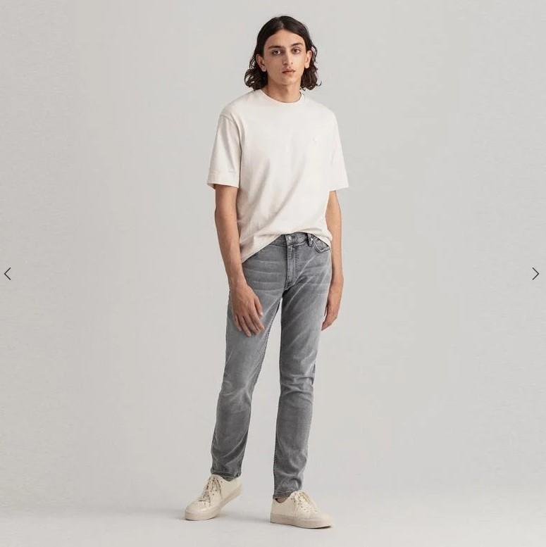  Gant Maxen Erkek Gri Extra Slim Fit Jean Pantolon