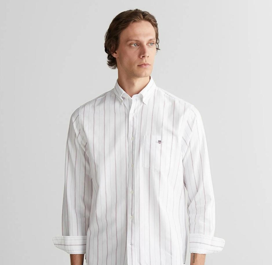 GANT Erkek Beyaz Regular Fit Düğmeli Gömlek
