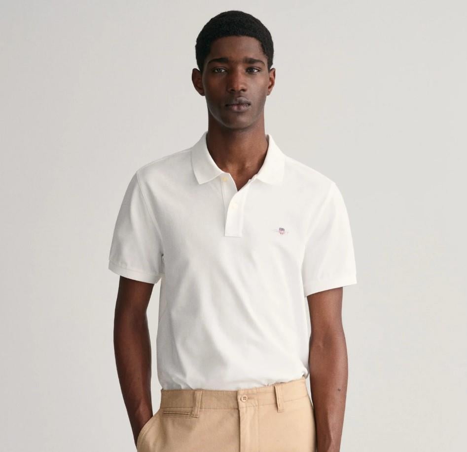 GANT Erkek Beyaz Regular Fit Logolu Polo