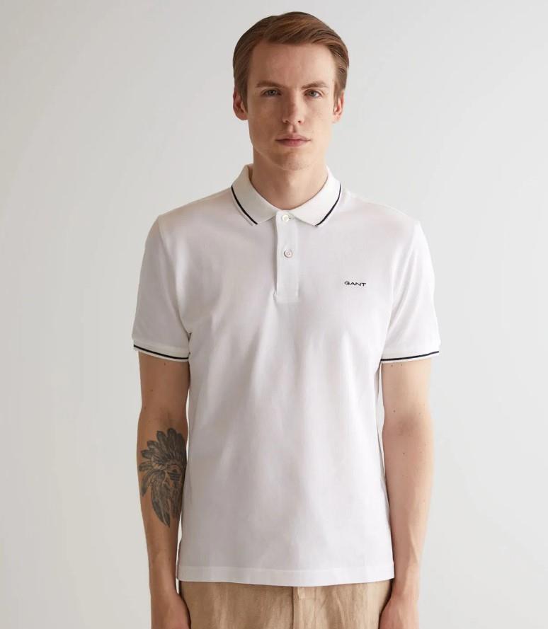 GANT Erkek Beyaz Regular Fit Polo