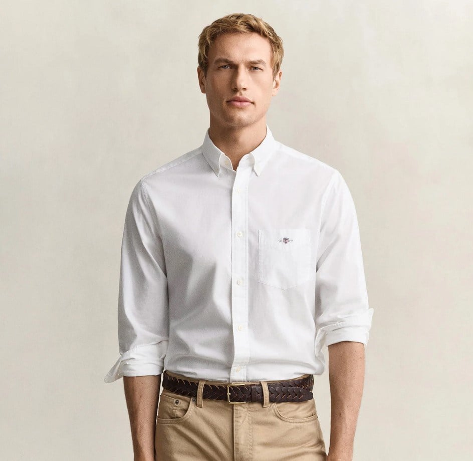 GANT Erkek Beyaz Regular Fit Poplin Gömlek
