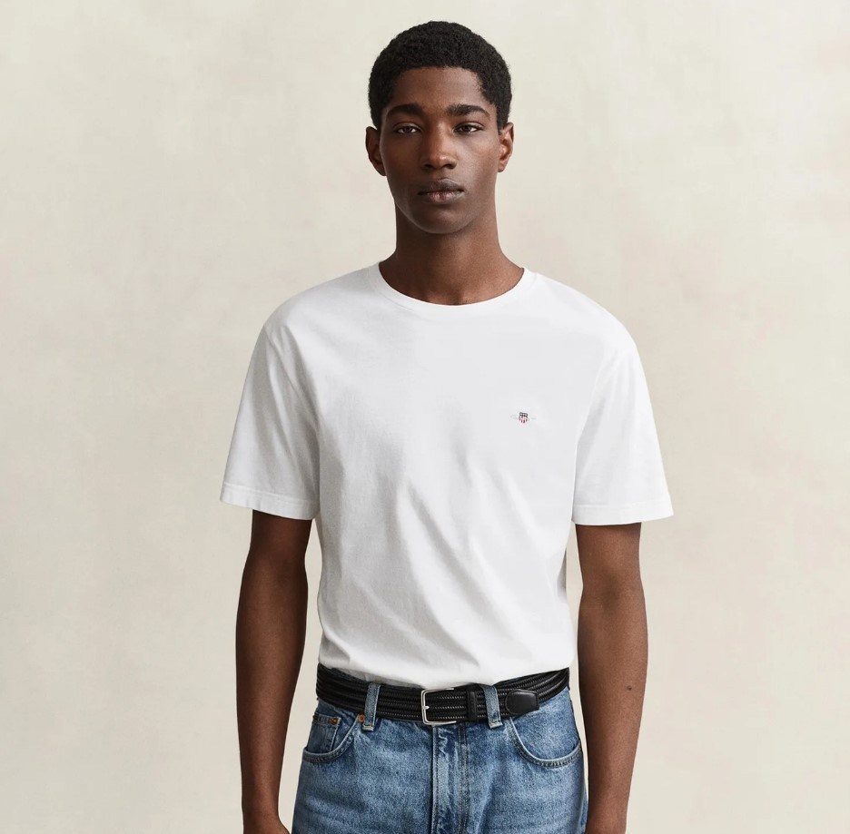GANT Erkek Beyaz Regular Fit T-Shirt