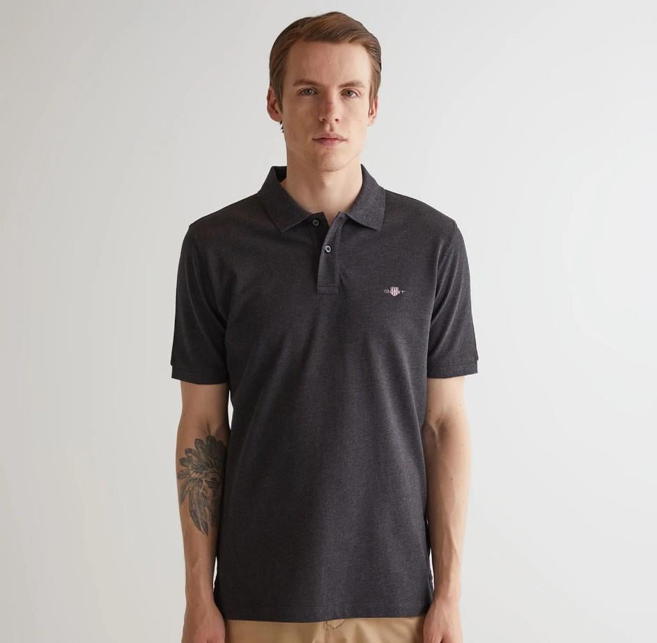 GANT Erkek Gri Regular Fit Logolu Polo