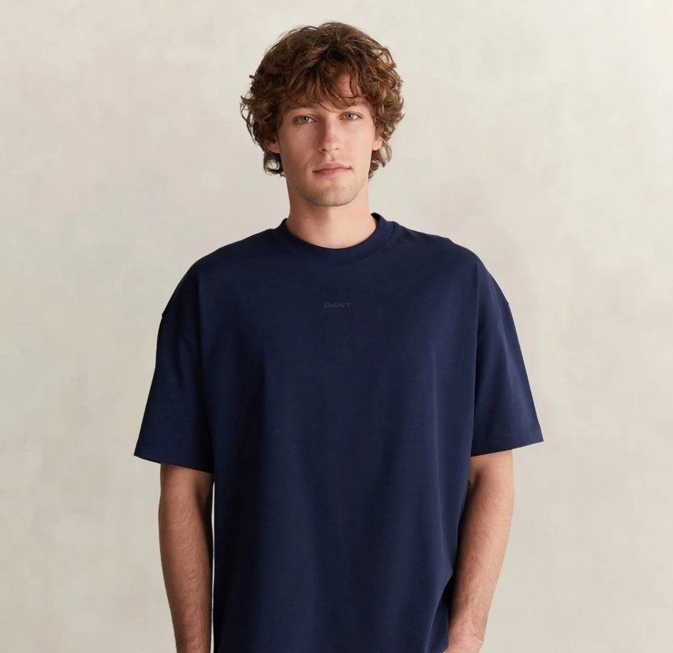 GANT Erkek Lacivert Kısa Kollu T-Shirt