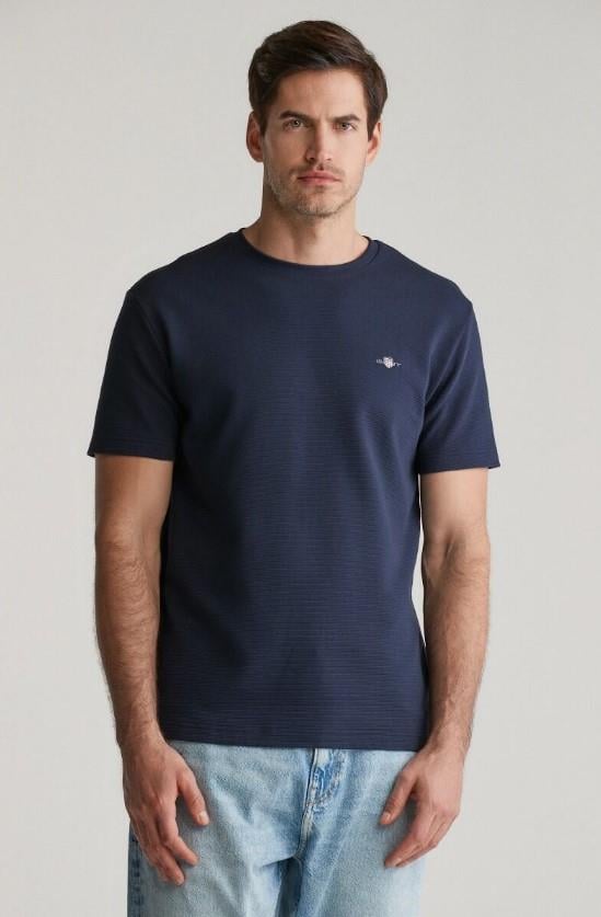 GANT Erkek Lacivert Regular Fit Bisiklet Yaka T-Shirt