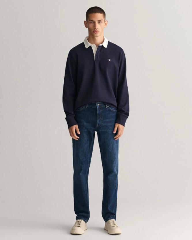 GANT Erkek Lacivert Regular Fit Jean Pantolon