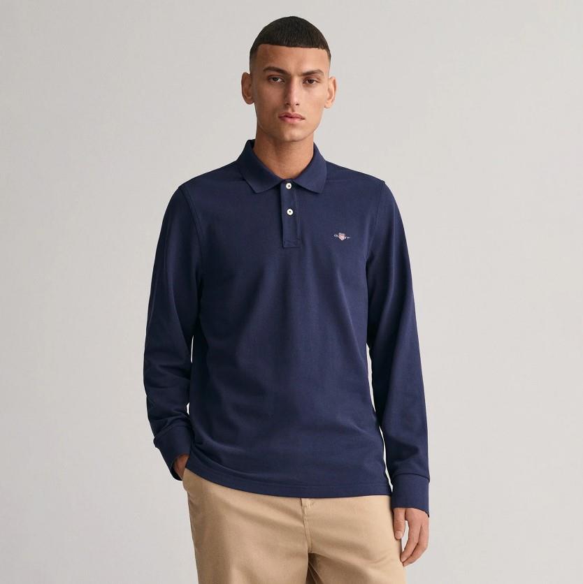 GANT Erkek Lacivert Regular Fit Logolu Polo