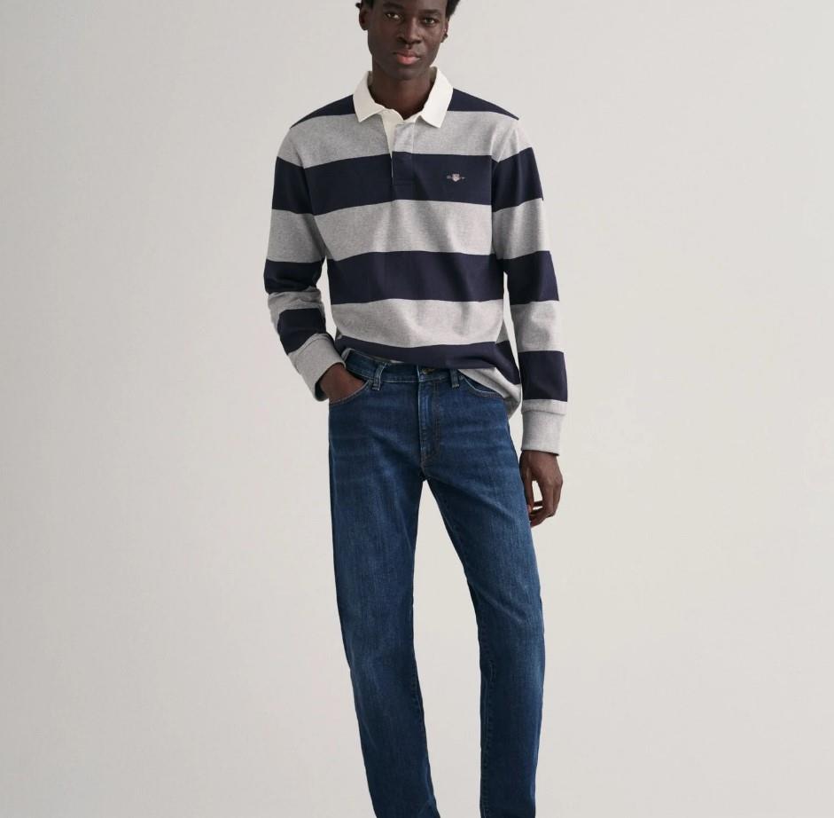 GANT Erkek Lacivert Slim Fit Jean Pantolon