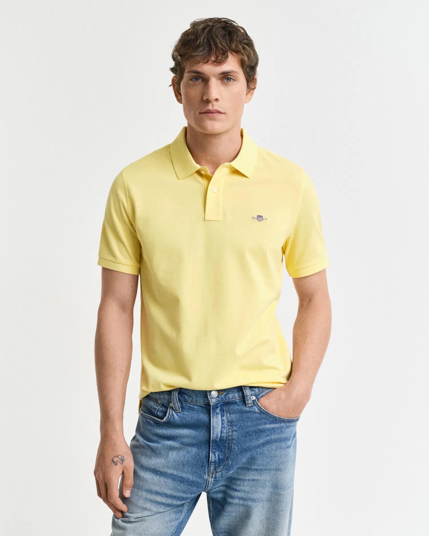 GANT Erkek Sarı Regular Fit Logolu Polo