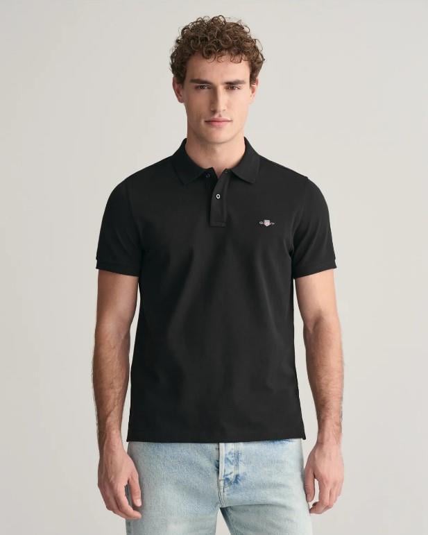 GANT Erkek Siyah Regular Fit Logolu Polo
